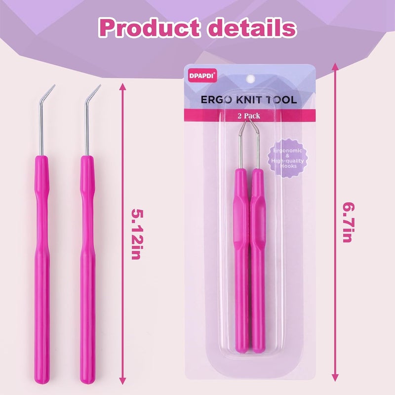 DPAPDI Knitting Loom Hook & Tool with Ergonomic Plastic Handle (2 Pack) - Image 2